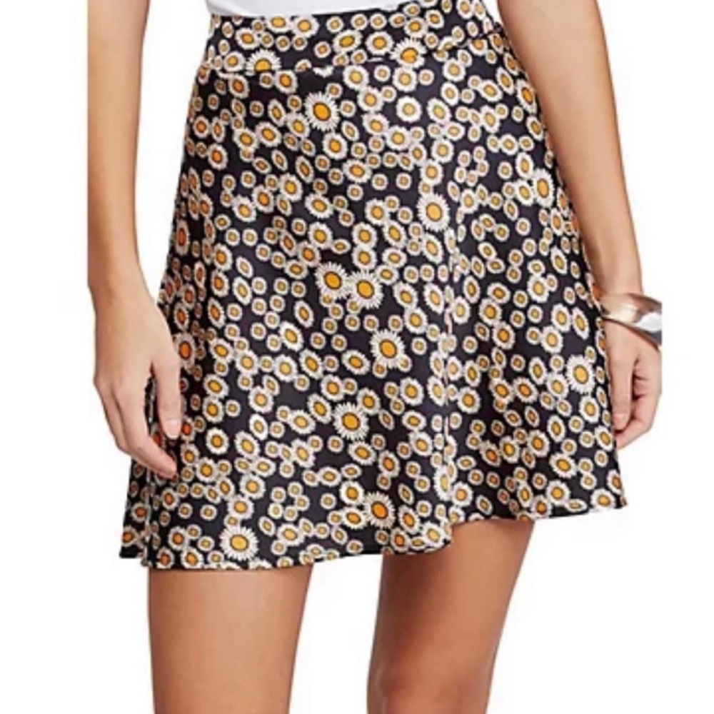 Free people satin sunflower mini skirt